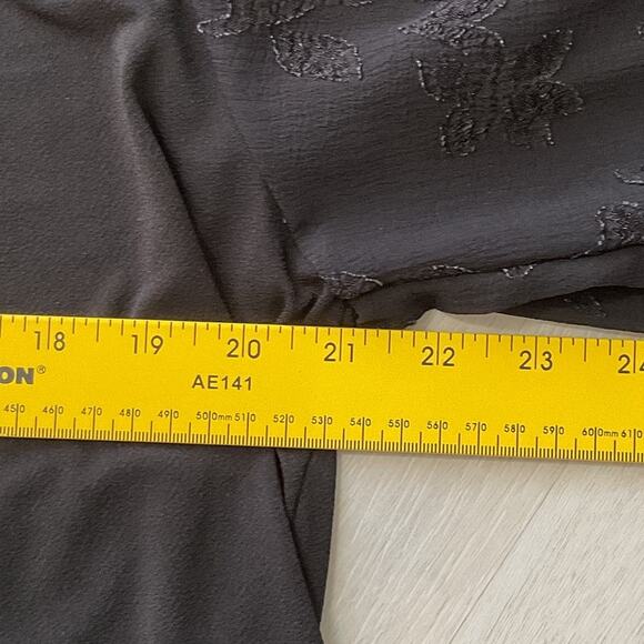 Carmen Marc Valvo Mesh Black Womens Size 1X Blouse - Picture 8 of 8